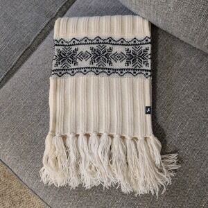 Eddie Bauer Unisex Knit Winter Scarf Wool Angora Blend Fringe Long Cozy 43x9